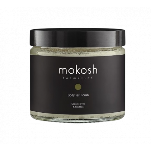 Mokosh Body Salt Scrub Green Coffee & Tobacco Kūno šveitiklis