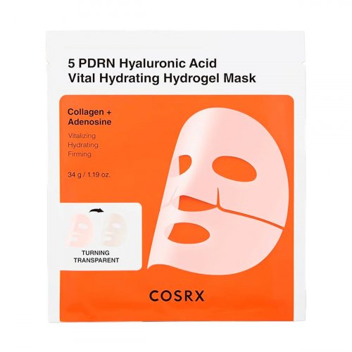 COSRX 5 PDRN Hyaluronic Acid Vital Hydrating Hydrogel Mask Atgaivinanti veido kaukė