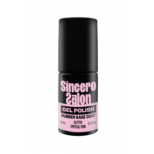 Sincero Salon Rubber Base Coat 6ml Glitter Crystal Pink