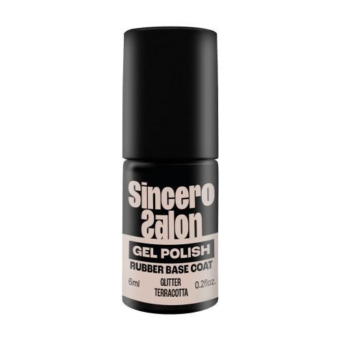 Sincero Salon Rubber Base Coat 6ml Glitter Terracotta