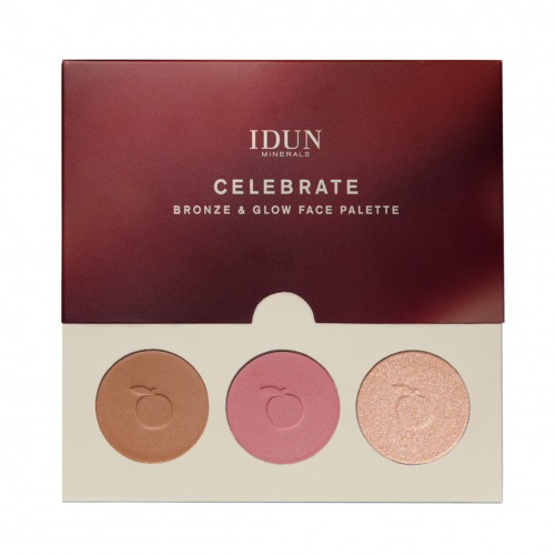 IDUN Minerals Celebrate Bronze & Glow Face Palette Veido modeliavimo paletė