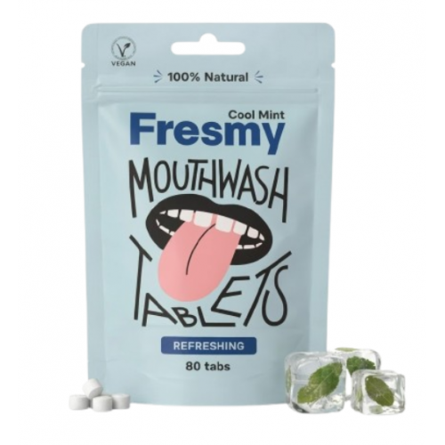 Fresmy Cool Mint Mouthwash Tablets Burnos skalavimo skysčio tabletės