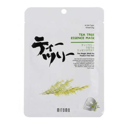 Mitomo Tea Tree Essence Face Mask Lokšņu sejas maska ar tējas koka ekstraktu