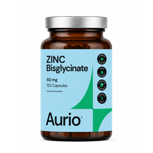 Aurio Food Supplement Zinc Bisglycinate 50 mg Maisto papildas cinko bisglicinatas