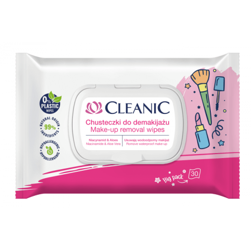 Cleanic Make-up Removal Wipes Drėgnos servetėlės makiažui valyti