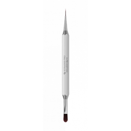 Staleks Double-Ended Brush 11mm/12mm Dvipusis teptukas nagų dizainui