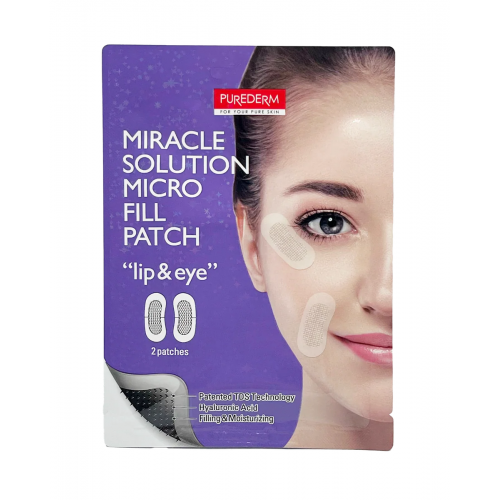 Purederm Miracle Solution Micro Fill Patch Lip & Eye Drėkinantis pleistrai paakių ir lūpų sričiai