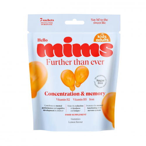 MIMS Concentration & Memory Food Supplement Gummies Maisto papildas koncentracijai ir  atminčiai
