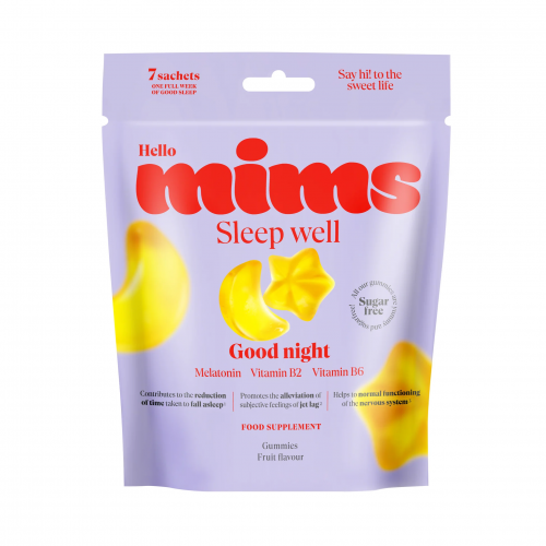 MIMS Good Night Food Supplement Gummies Uztura bagātinātāji miegam