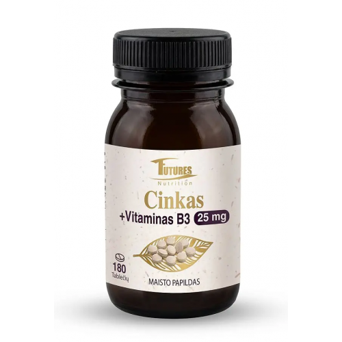 Futures Nutrition Zinc + Vitamin B3 Maisto papildas cinkas + vitaminas B3