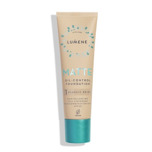 Lumene Oil-Control Foundation SPF20 Visiškai maskuojanti skysta kreminė pudra