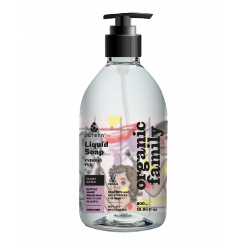 Purenn Evening Fun Liquid Soap Šķidrās ziepes ar brūkleņu un liepziedu ekstraktiem