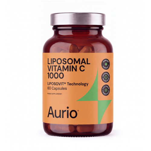 Aurio Liposomal Vitamin C 1000 mg Maisto papildas liposominis vitaminas C su erškėtuogių ekstraktu